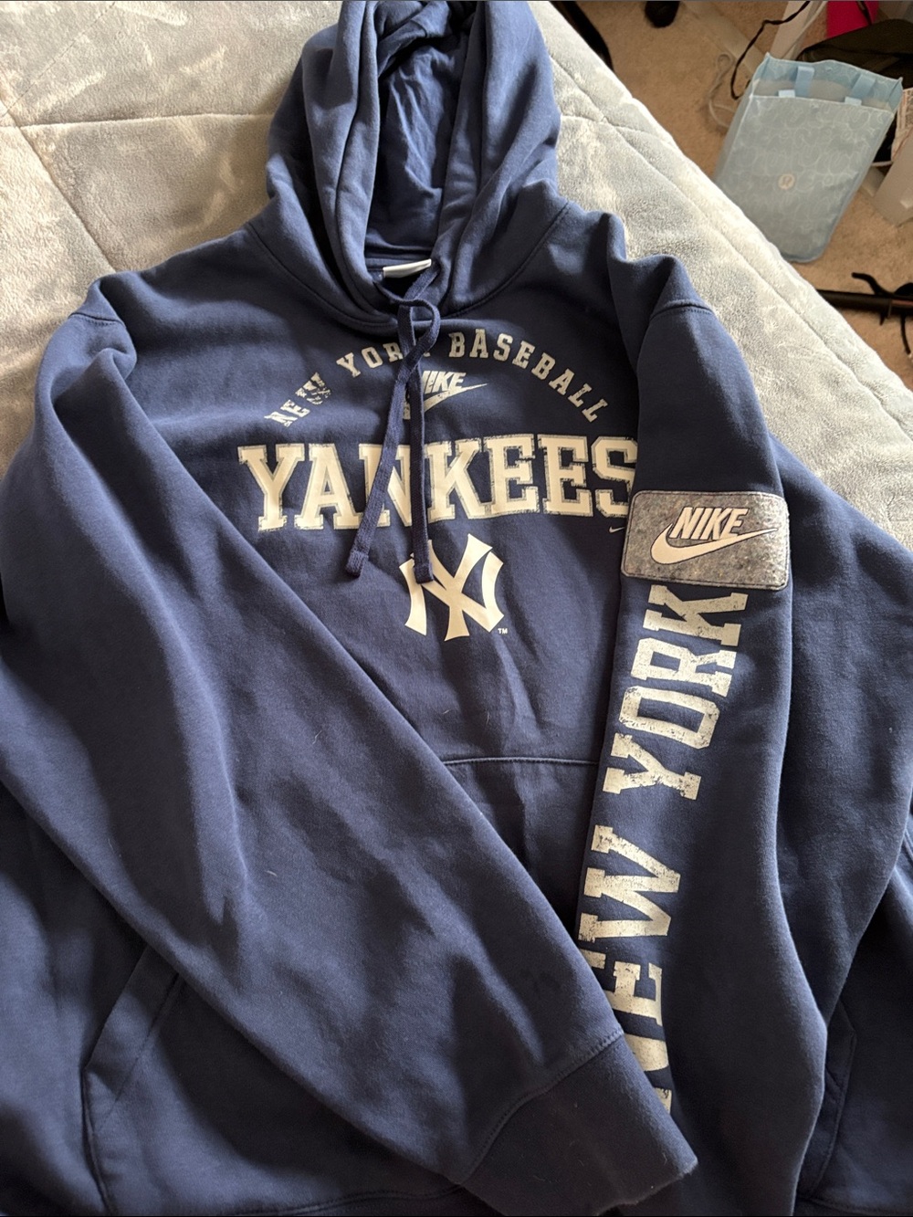 Nike Navy Yankees Sweatshirt with White Logos
